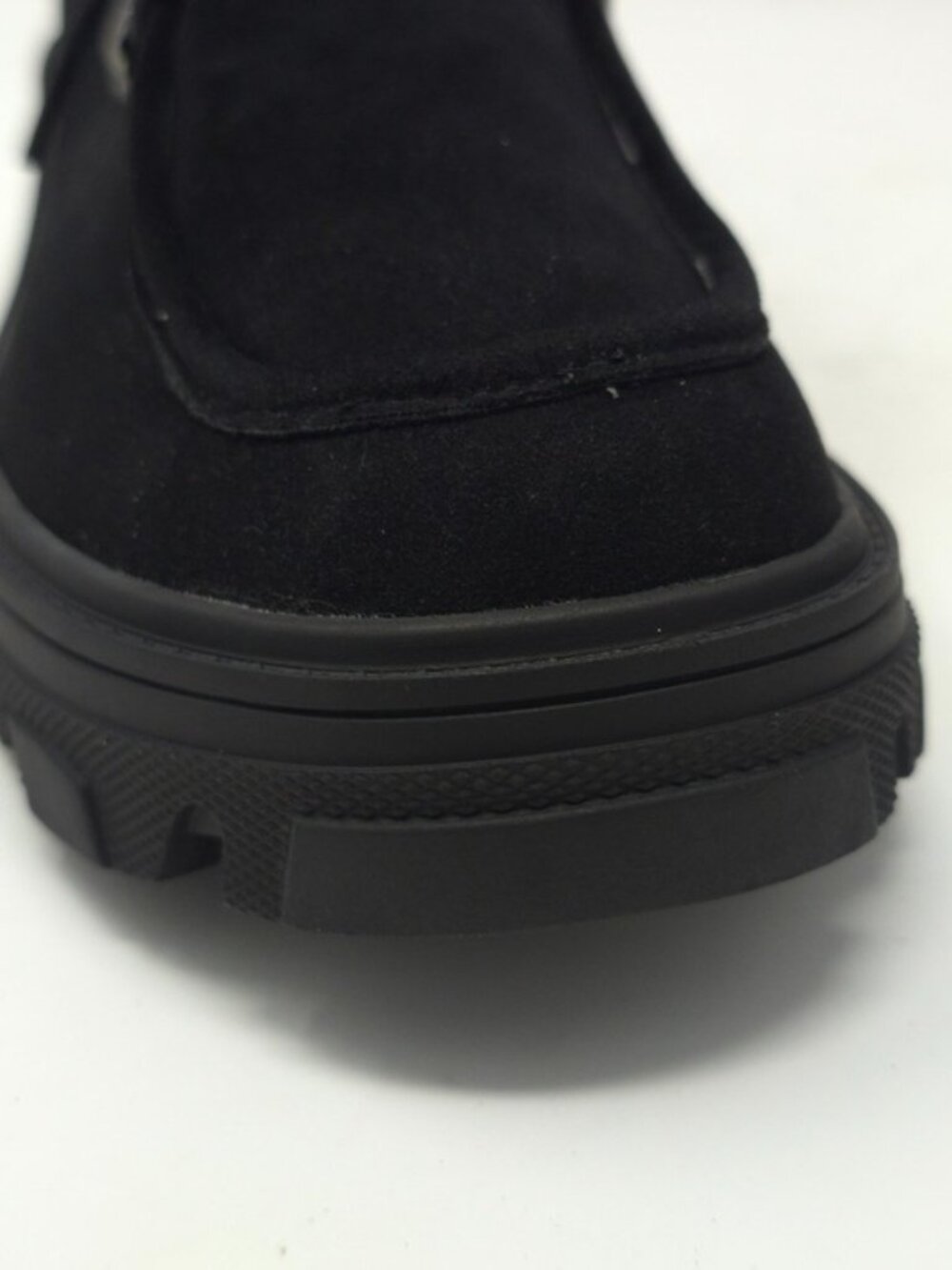Black Faux Suede Chunky Platform Oxford Casual Lace Up Lug Sole - Picture 8 of 12